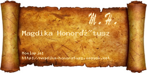 Magdika Honorátusz névjegykártya